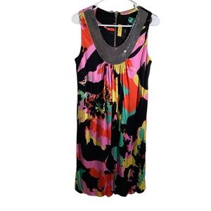 St. John Soca Abstract Artsy Mukti- Colored Dress